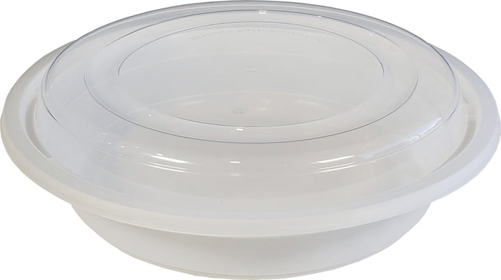 Value+ - 7" Round Plastic Container - White - 923W