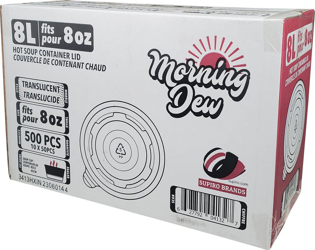 Morning Dew - Plastic Lids for 8 oz Paper Soup Container - 10 x 50 count