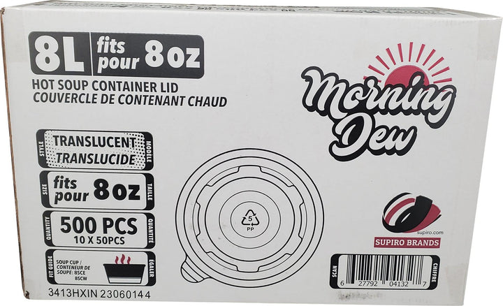 Morning Dew - Plastic Lids for 8 oz Paper Soup Container - 10 x 50 count