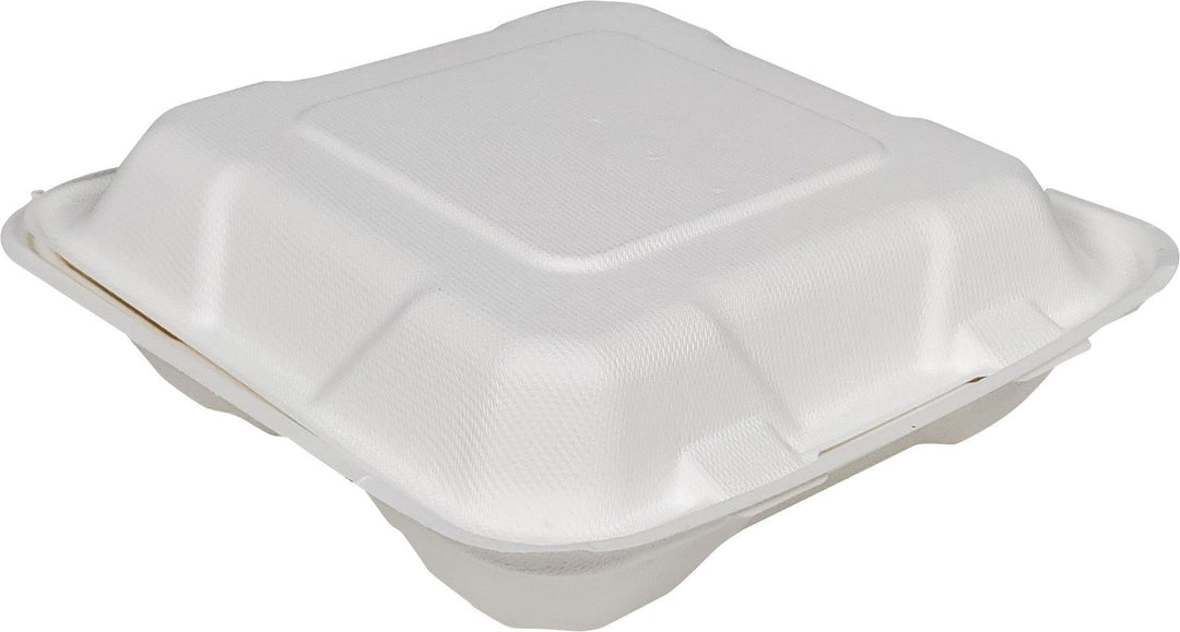 Eco-Craze 8X8X3 - 3 Compartment Bagasse Clamshell EM-773