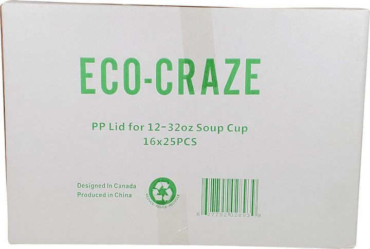 Eco-Craze - Plastic Lid for 10-32oz Soup Bowl - 16 x 25 count