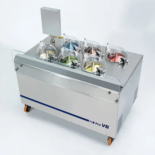 Commercial Gelato Ice Cream Maker, V6, Six Pots - Standing Model - Top Churn Canada