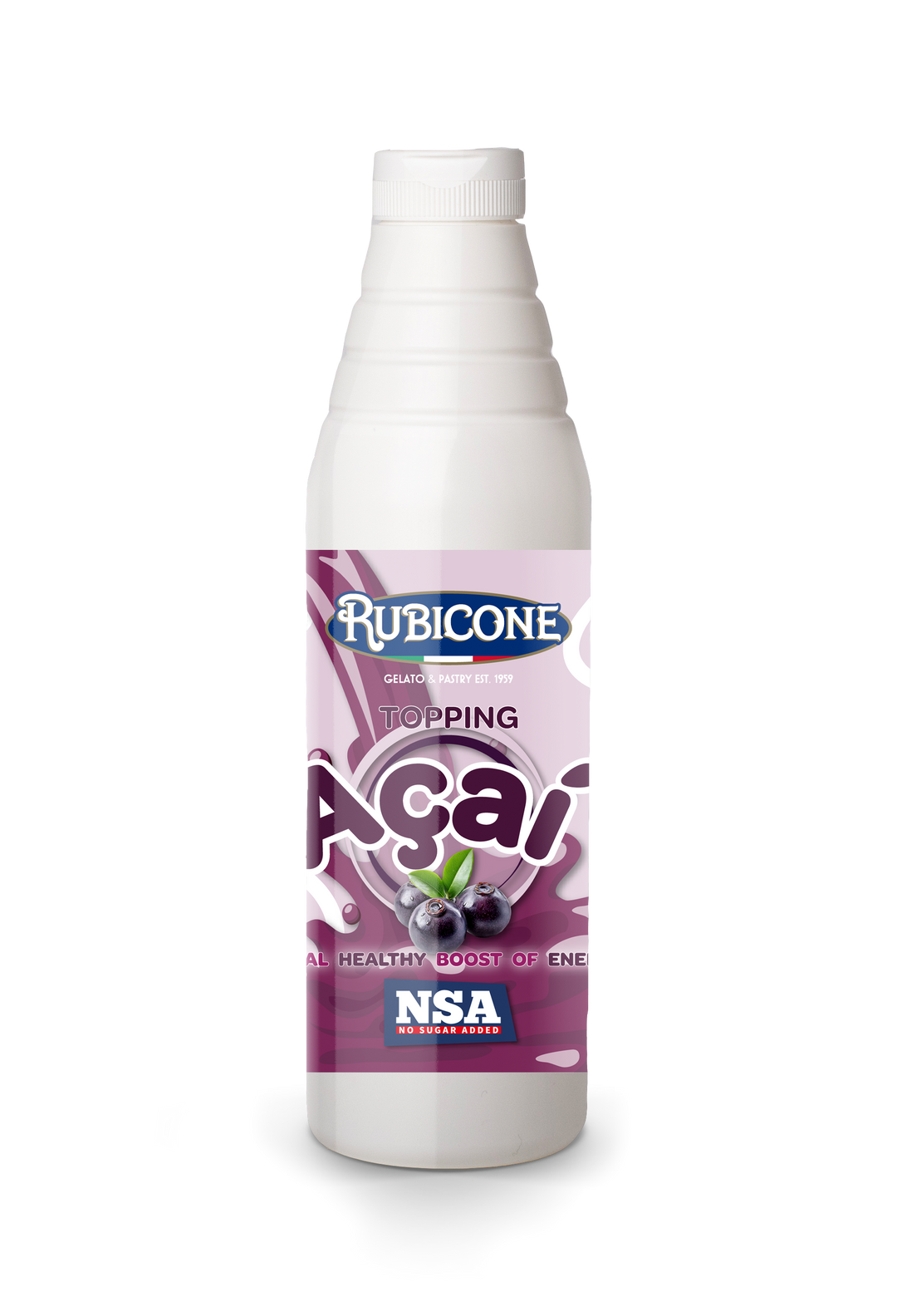 No Sugar Added Acai Topping - 1 KG Squeeze Bottle - Rubicone Canada - Ships Free Within Canada on Orders Above CAD $199