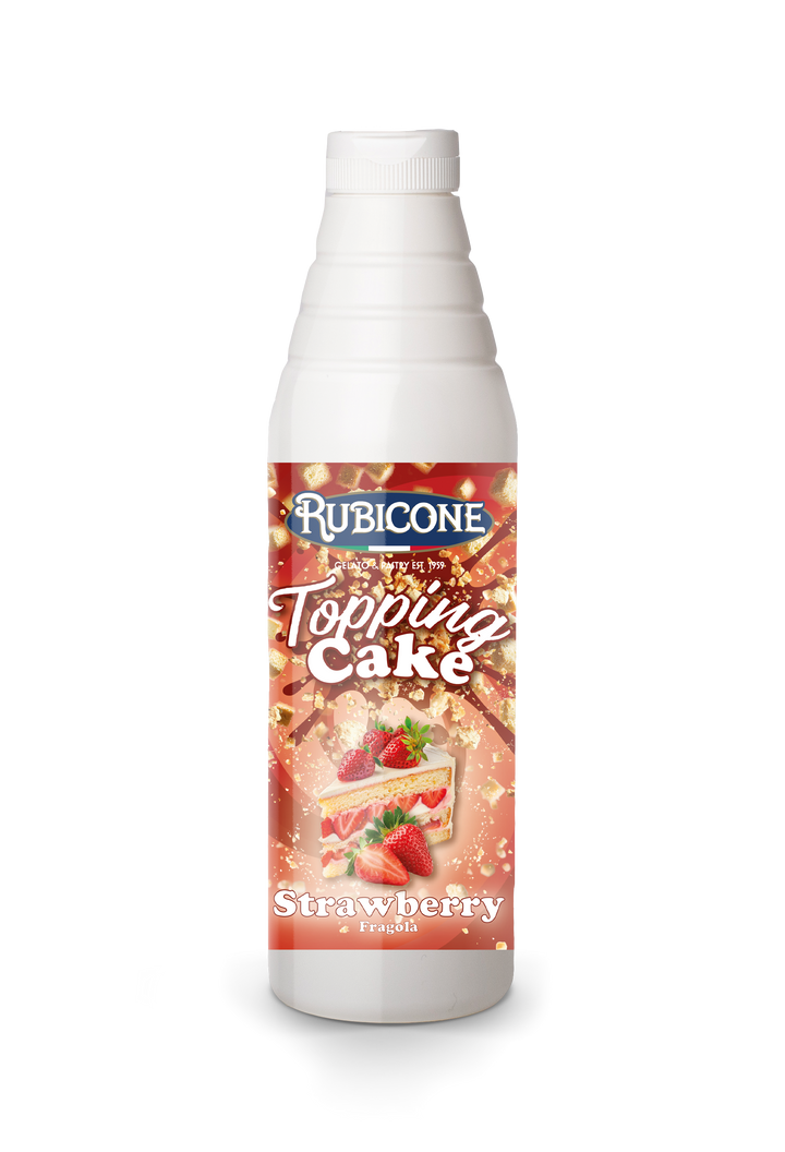 Topping Cake Strawberry 1 KG Squeeze Bottle by Rubicone Canada