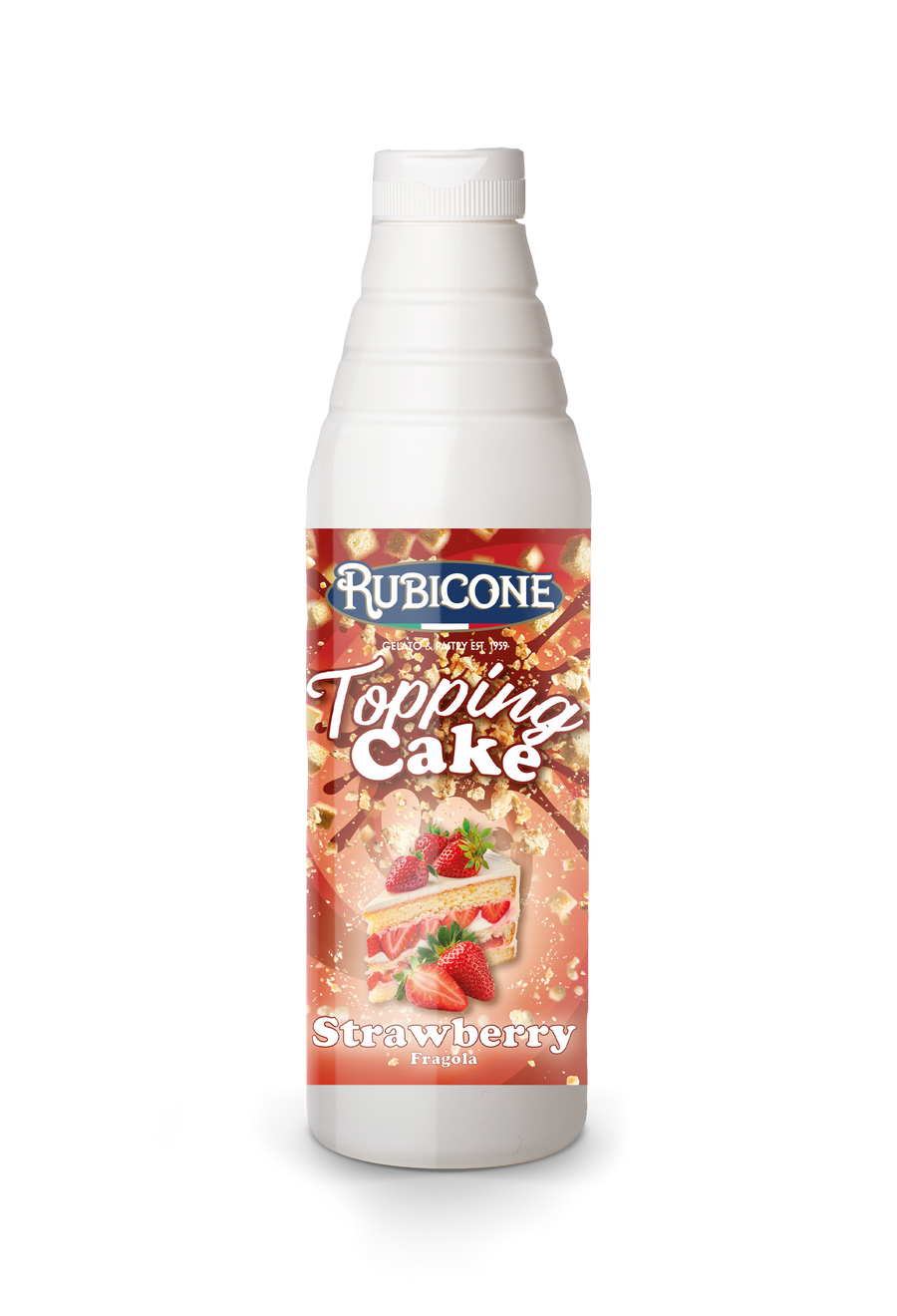 Topping Cake Strawberry 1 KG Squeeze Bottle by Rubicone Canada