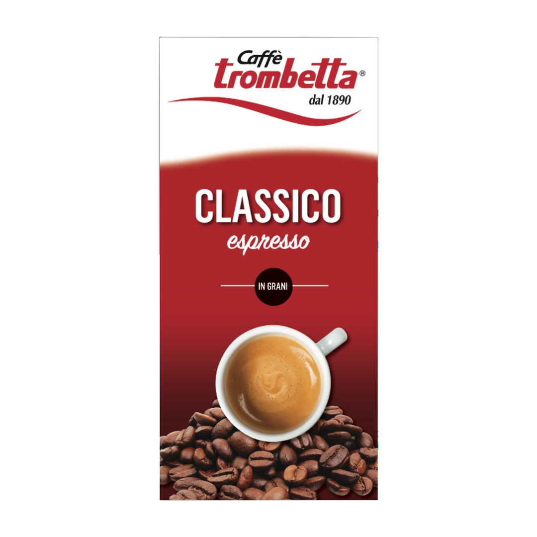 Bag of Trombetta Classico Espresso Roasted Coffee Beans – 6 x 1kg packs - Canadian Distribution