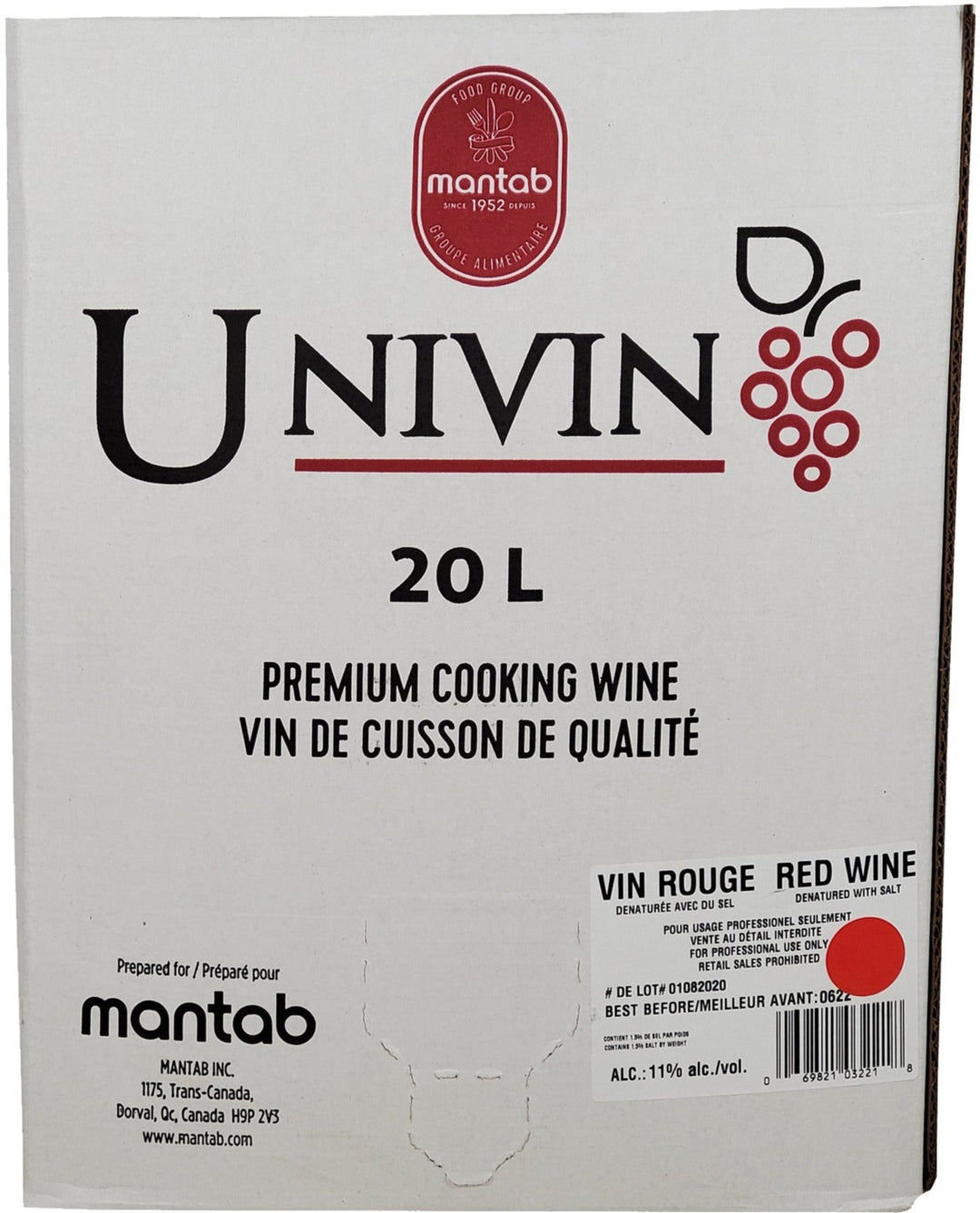 Univin - Cooking Wine - Red - Denatured