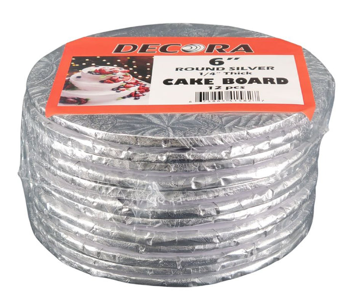 Decora - Plateau à gâteau - Rond - Argent - 6x1/4
