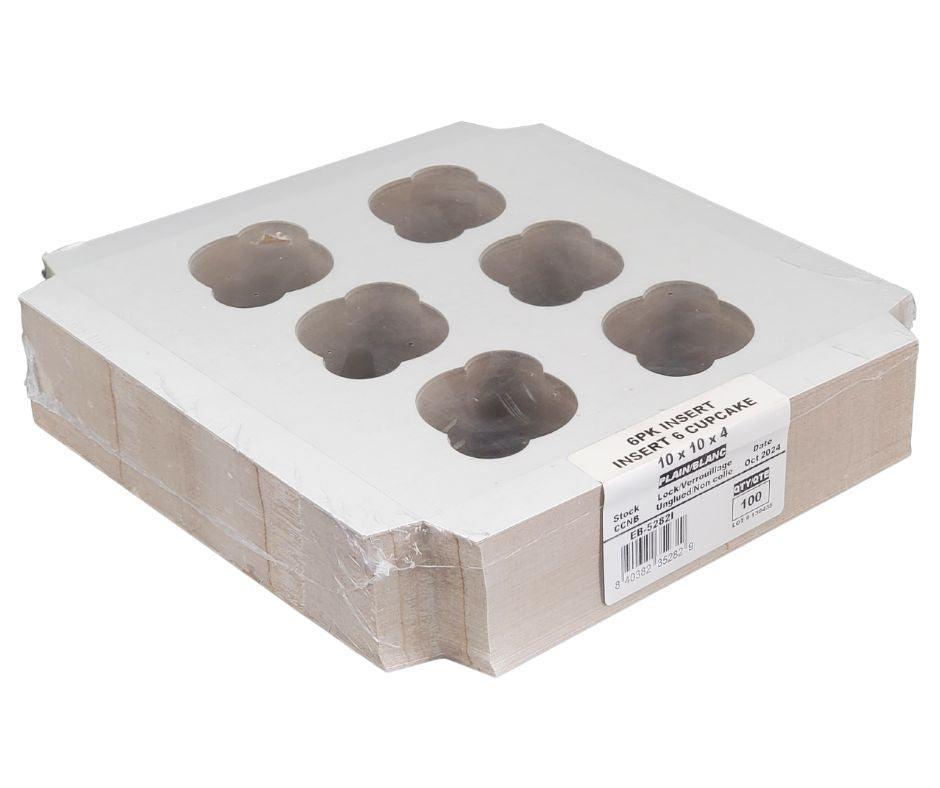 EB - 10 x 10 x 4 - Empiècement pour cupcakes (6 unités) - Blanc - 5282I