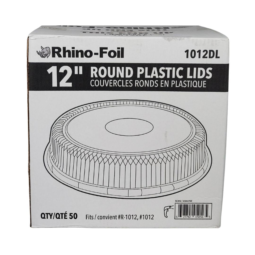 CLR - Rhino-Foil - Lids for 12" Round Catering Tray - Plastic - 1012DL