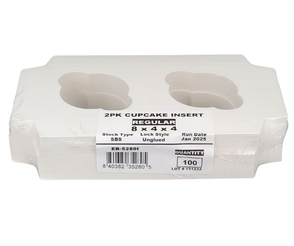 EB - 8 x 4 x 4 - 2 inserts pour cupcakes - Blanc - 5280I