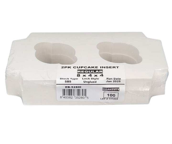 EB - 8 x 4 x 4 - 2 inserts pour cupcakes - Blanc - 5280I
