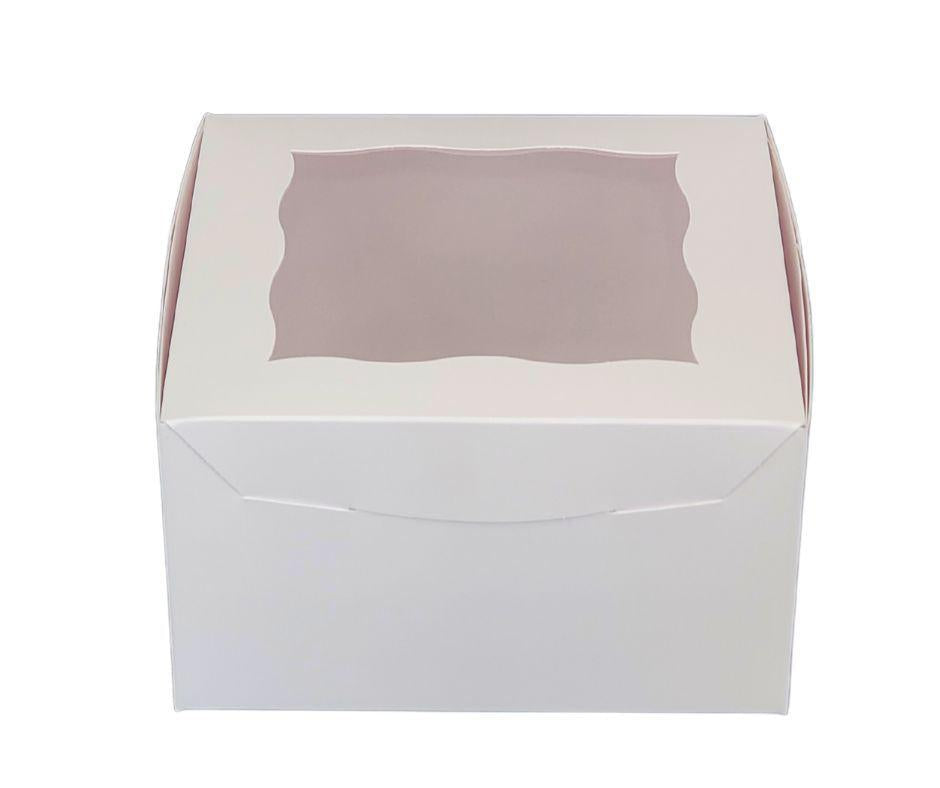EB - 7 x 7 x 4 - Boîte à cupcakes avec fenêtre (4 cupcakes) - Blanc - 5281A