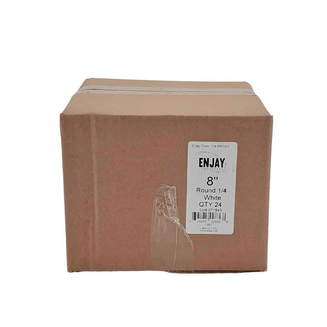 Enjay - Plateau à gâteau - Rond - Blanc - 8x1/4