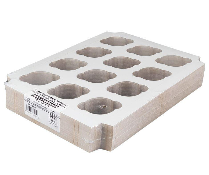 EB - 14 x 10 x 4 - Boîte à cupcakes avec insert pour 12 cupcakes - Blanc - 5284I