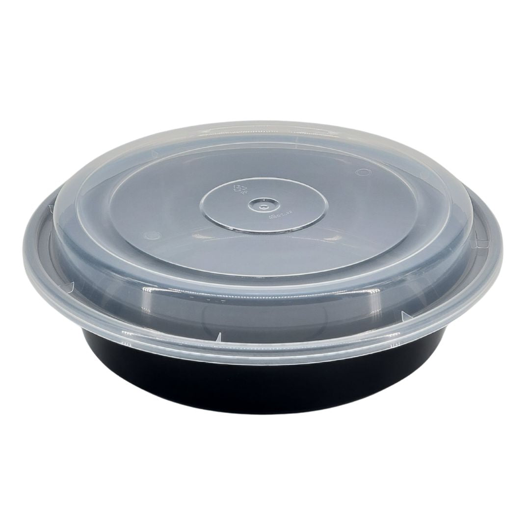 Rhino - Heavy 9" Round PP Combo Container - Black