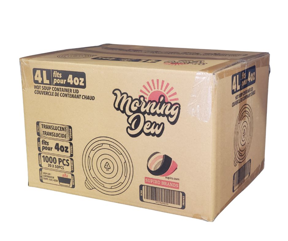 Morning Dew - Plastic Lids for 4 oz Paper Soup Container - 20 x 50 count