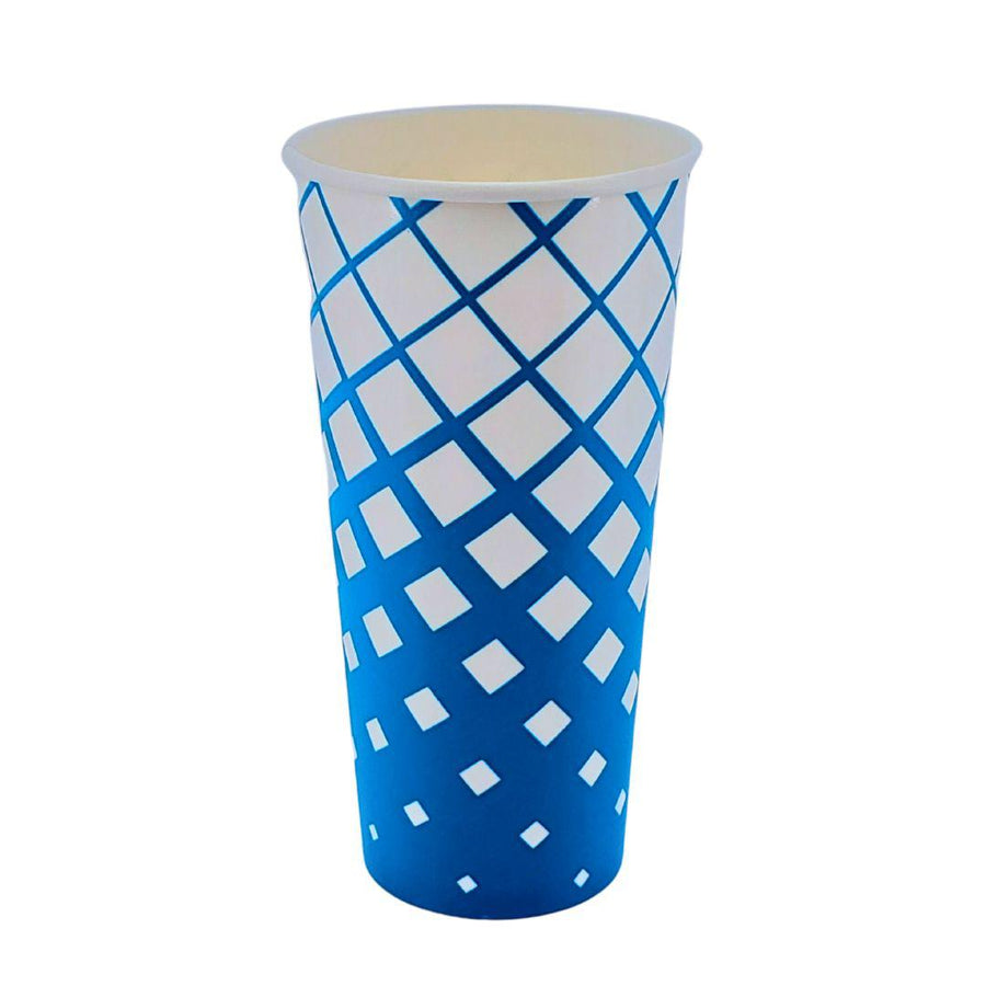 Morning Dew - 22oz Cold Paper Cups - Ice Blue Print - 20 x 25 count