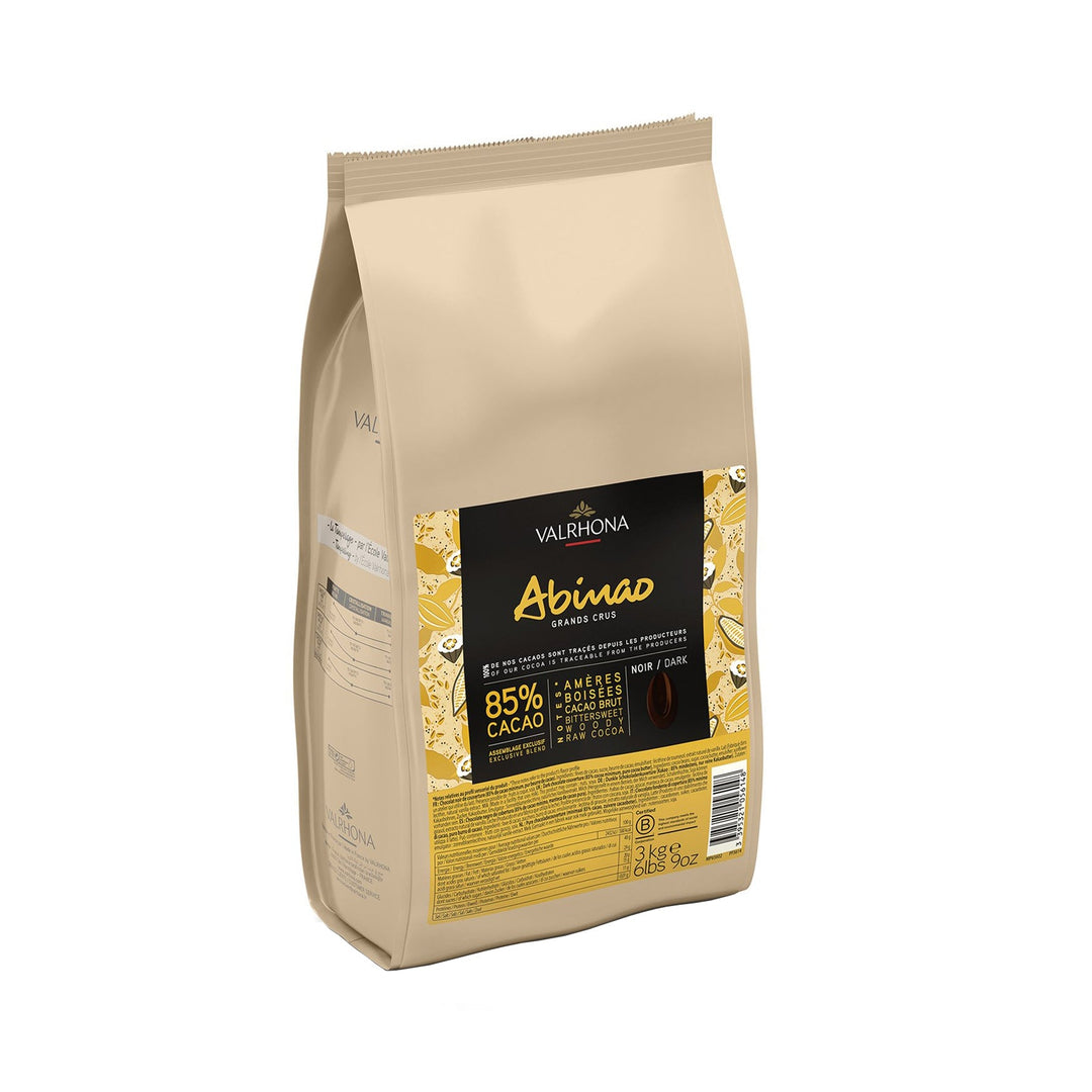 VALRHONA Abinao 85% Dark Chocolate Couverture 3kg - Canadian Distribution - Ships Free Within Canada on Orders Above CAD $199