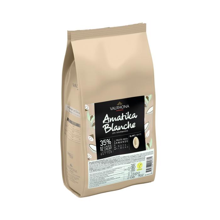 VALRHONA Amatika Blanche 35% Vegan White Chocolate Couverture 3kg - Canadian Distribution - Ships Free Within Canada on Orders Above CAD $199