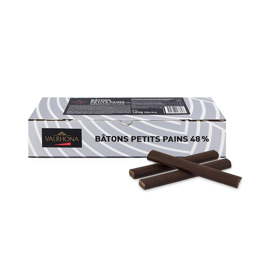 VALRHONA 48% Dark Chocolate Batons – For Croissants & Pain au Chocolat - 1.6kg (approximately 300 pieces)