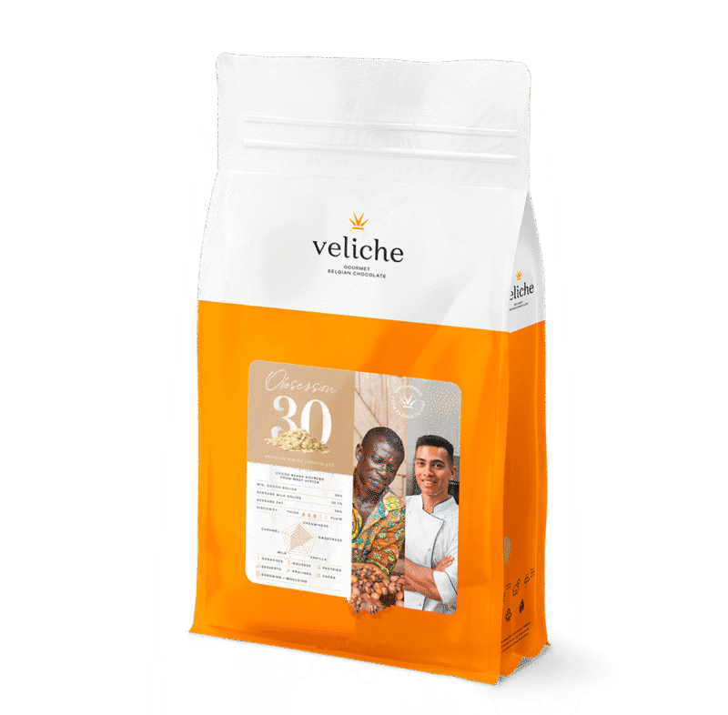 2.5 KG Veliche Obsession 30 - White Chocolate Callets - 30% Canadian Distribution