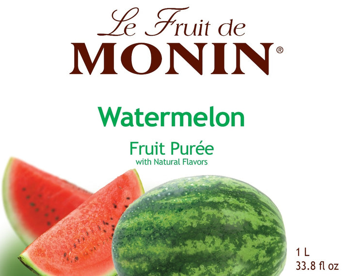 Canadian Supplier Watermelon Purée - Monin - Premium Fruit Purees - 4 x 1L Plastic Bottle