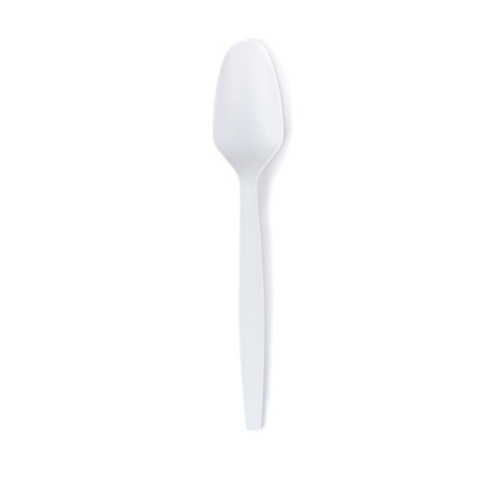 White Heavyweight Compostable Spoons - Case of 1000