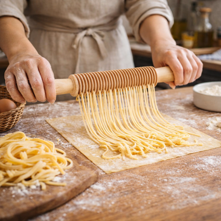 Coupe-pâtes en bois – Rouleau à Mattarello pour nouilles fines – Distribution canadienne – Livraison gratuite au Canada pour les commandes de plus de 199 CAD