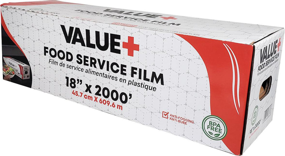 Value+ - 18" x 2000' Food Service Film Wrap in Cutter Box