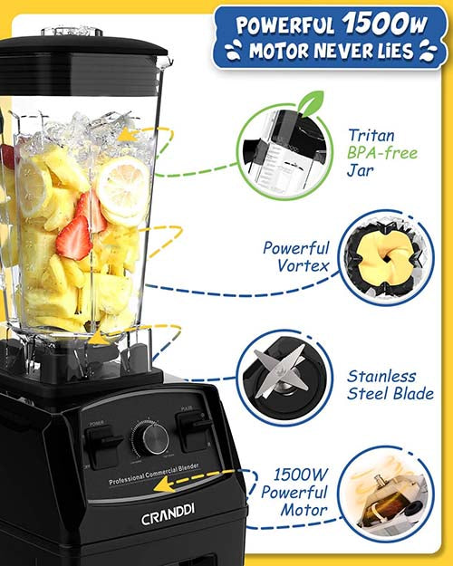 CRANDDI  Professional Blender YL-010 Black