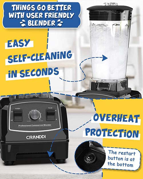 CRANDDI  Professional Blender YL-010 Black