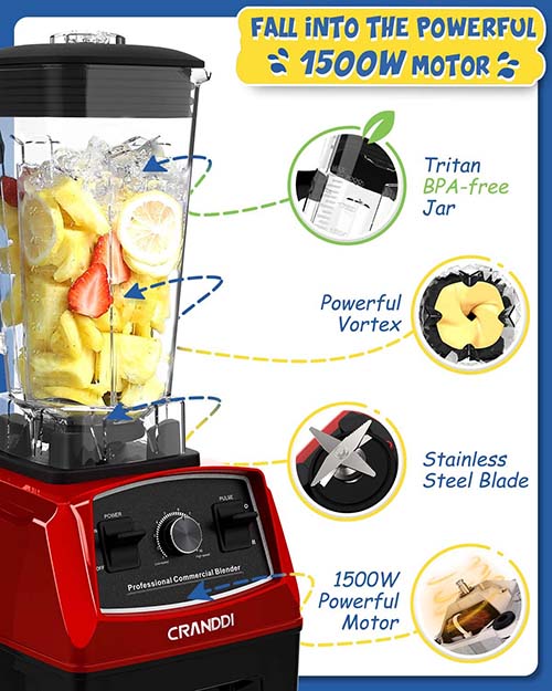 CRANDDI  Professional Blender YL-010 Red