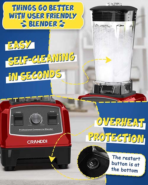 CRANDDI  Professional Blender YL-010 Red