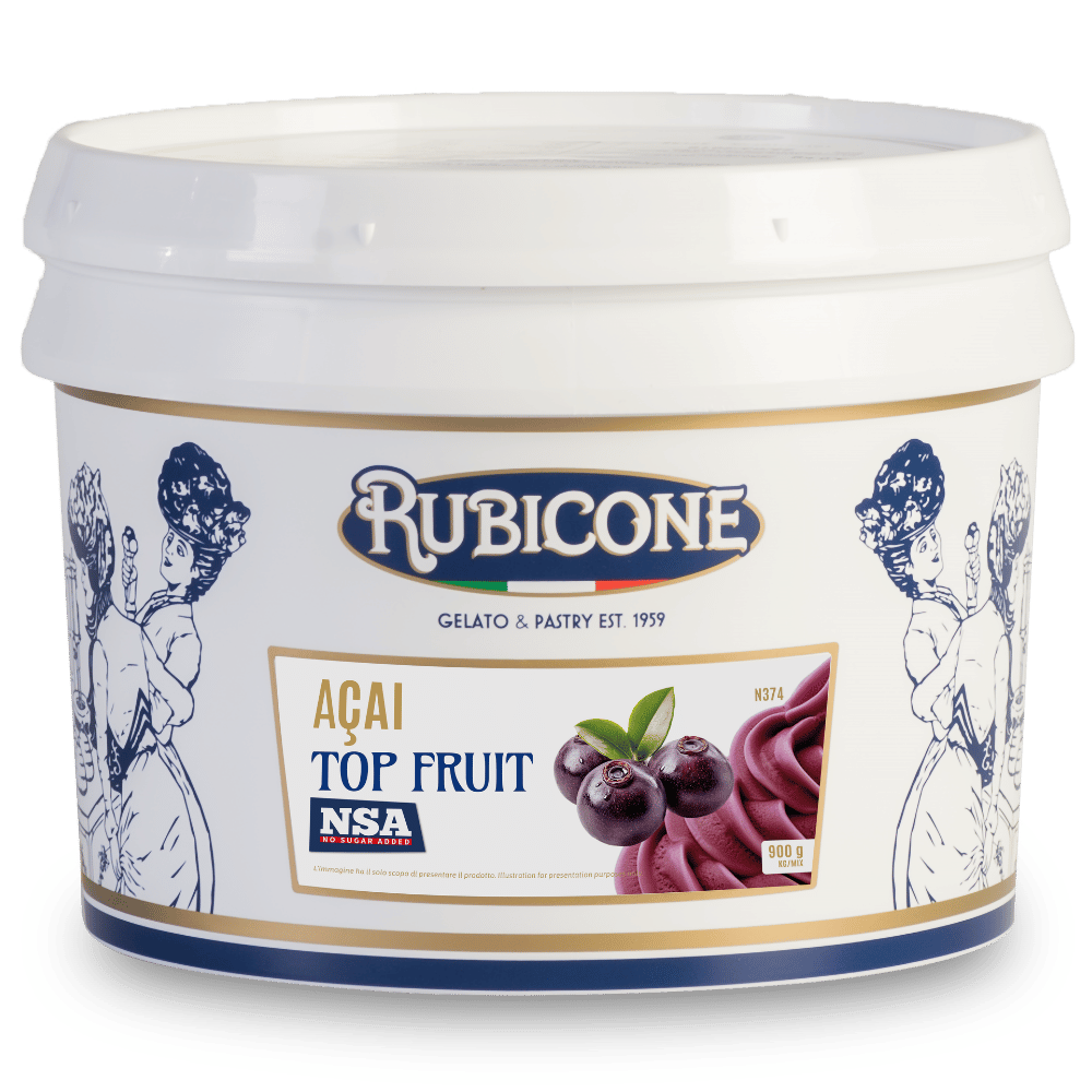 Rubicone No Sugar Added Acai Top Fruit 3 KG container with label on a white background