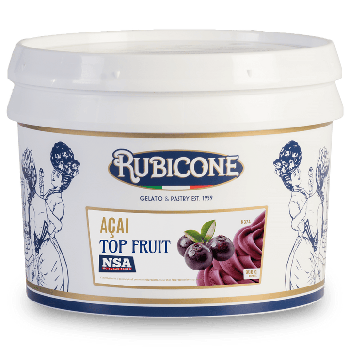 Rubicone No Sugar Added Acai Top Fruit 3 KG container with label on a white background