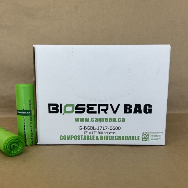 Compostable Bin Liner 30" x 38" 125cs BPI - Disposable Take Away Food Packaging - Canadian Distribution