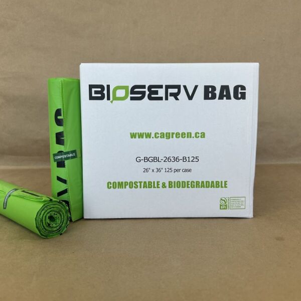Sac poubelle compostable 35" x 50" 100 unités BPI - Emballage alimentaire jetable pour plats à emporter - Distribution canadienne