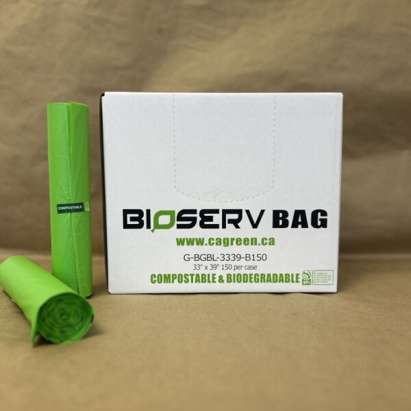 Sac poubelle compostable 48" x 60" 50 unités BPI - Emballage alimentaire jetable pour plats à emporter - Distribution canadienne