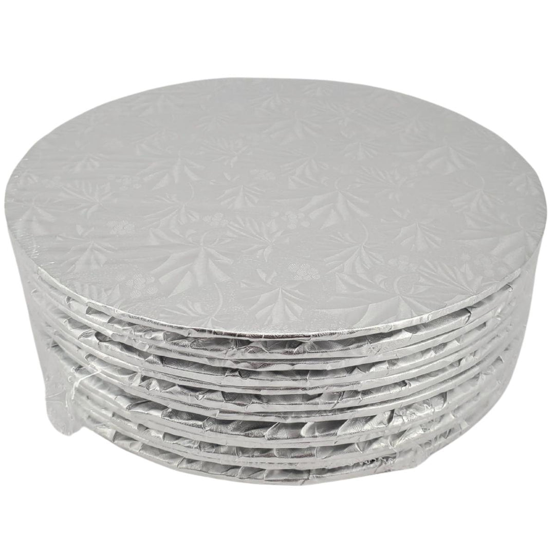 Enjay - Plateau à gâteau - Rond - Argenté - 10x1/4