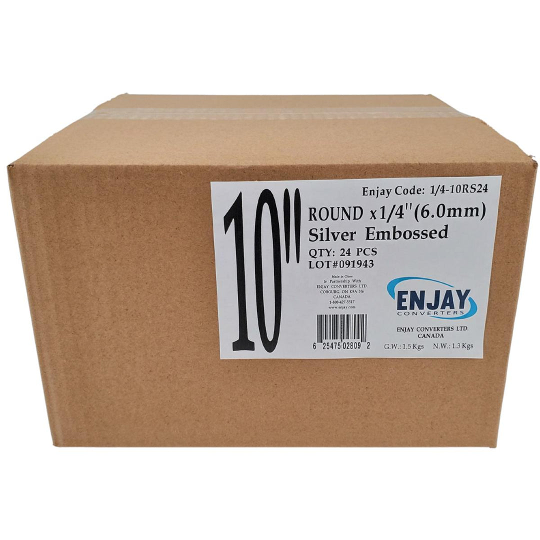 Enjay - Plateau à gâteau - Rond - Argenté - 10x1/4