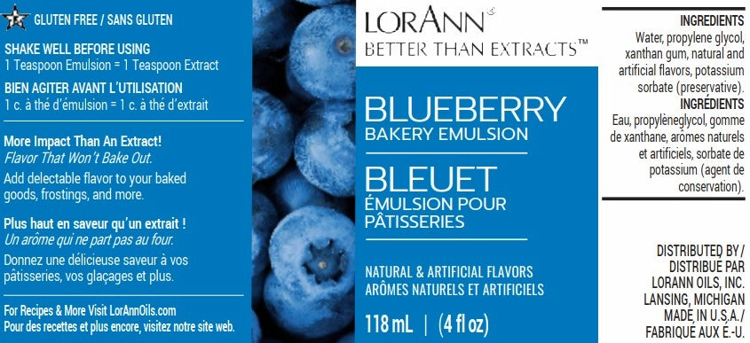 Blueberry Bakery Emulsion (No Added Color) - 4 oz. - 16 oz. - 1 Gallon - 5 Gallons - Bakery Emulsions Canada - Ships Free Within Canada on Orders Above CAD $199