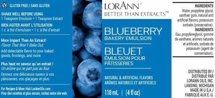 Blueberry Bakery Emulsion (No Added Color) - 4 oz. - 16 oz. - 1 Gallon - 5 Gallons - Bakery Emulsions Canada - Ships Free Within Canada on Orders Above CAD $199