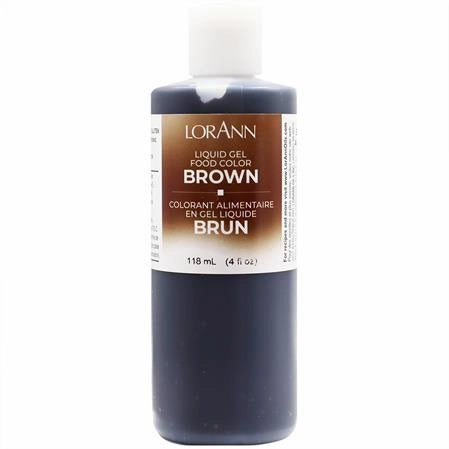 bottle of brown liquid gel food coloring (4oz)