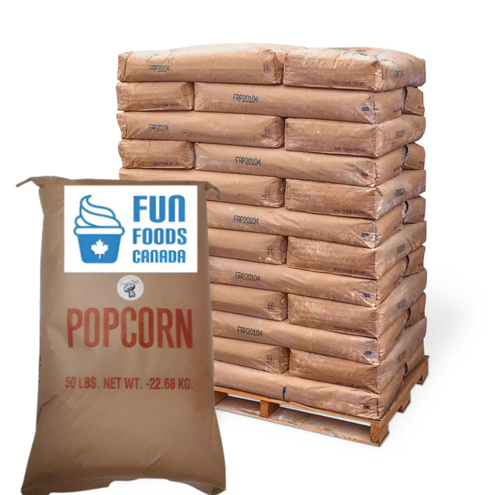 Save on Bulk Mushroom or Butterfly Popcorn Kernels - Buy by the Pallet - Canadian Distributor