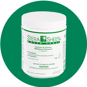Stera-Sheen Green Label Désinfectant et nettoyant pour machines à crème glacée, machines à granité et plus encore - Pot de 4 lb, caisse de 4 pots de 4 lb - Canada