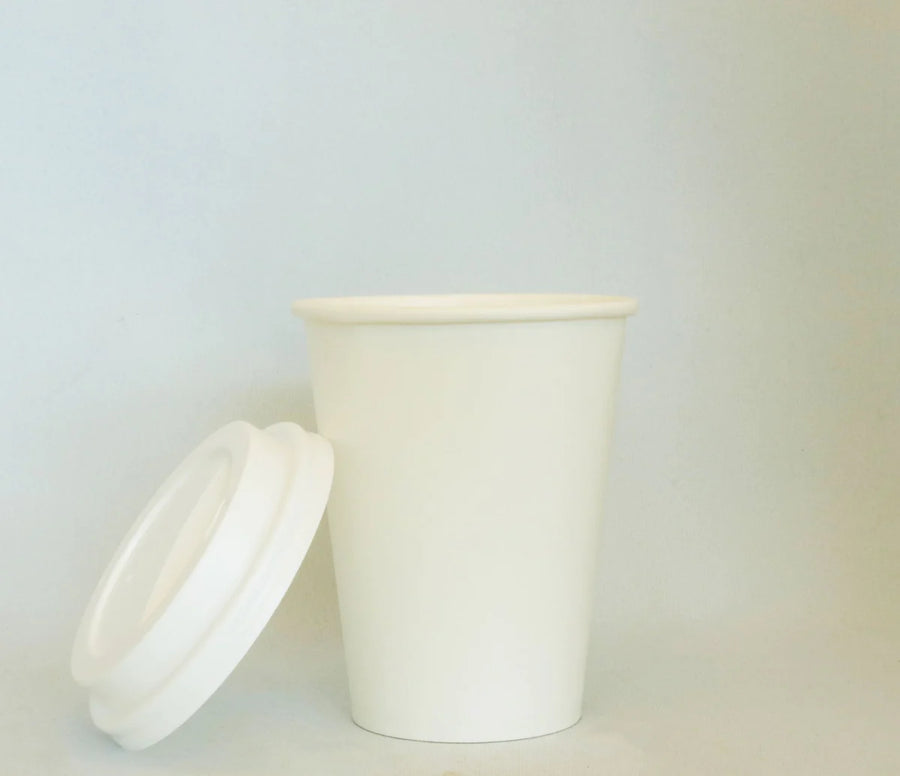 White Dome Lids for White Coffee Cups | Case of 1000