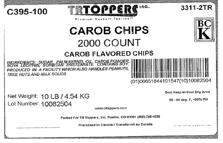 Carob Chips  Candy Toppings | TR Toppers C395-100 | Premium Dessert Toppings, Mix-Ins and Inclusions | Canadian Distribution