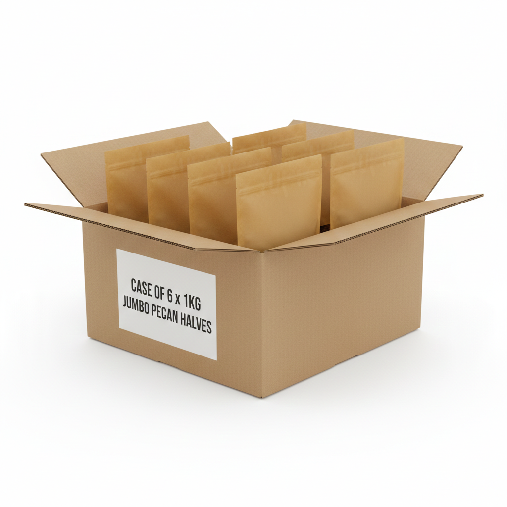 Case of Jumbo Pecan Halves - 6 x 1KG - Canadian Distribution - Ships Free Within Canada on Orders Above CAD $199
