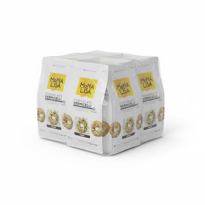 Case of Mona Lisa - Dark (Semi Sweet) Chocolate Vermicelli - 1KG - Case of 6 x 1KG - Barry Callebaut - Canadian Distribution